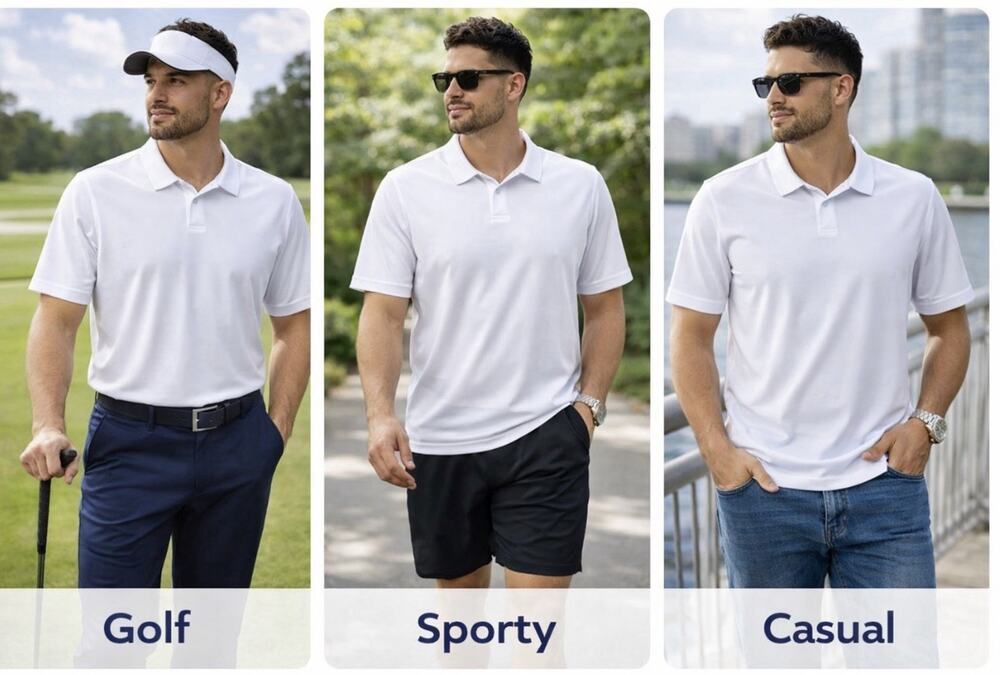 32° COOL Mens White Polo Shirt Size M Performance Moisture Wicking Golf Athletic